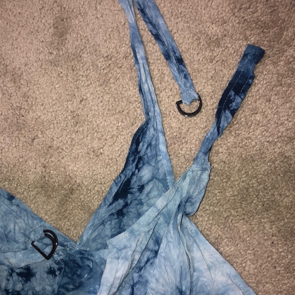 Blue Tie Dye Overall Romper Piece - Picture 3 of 4
